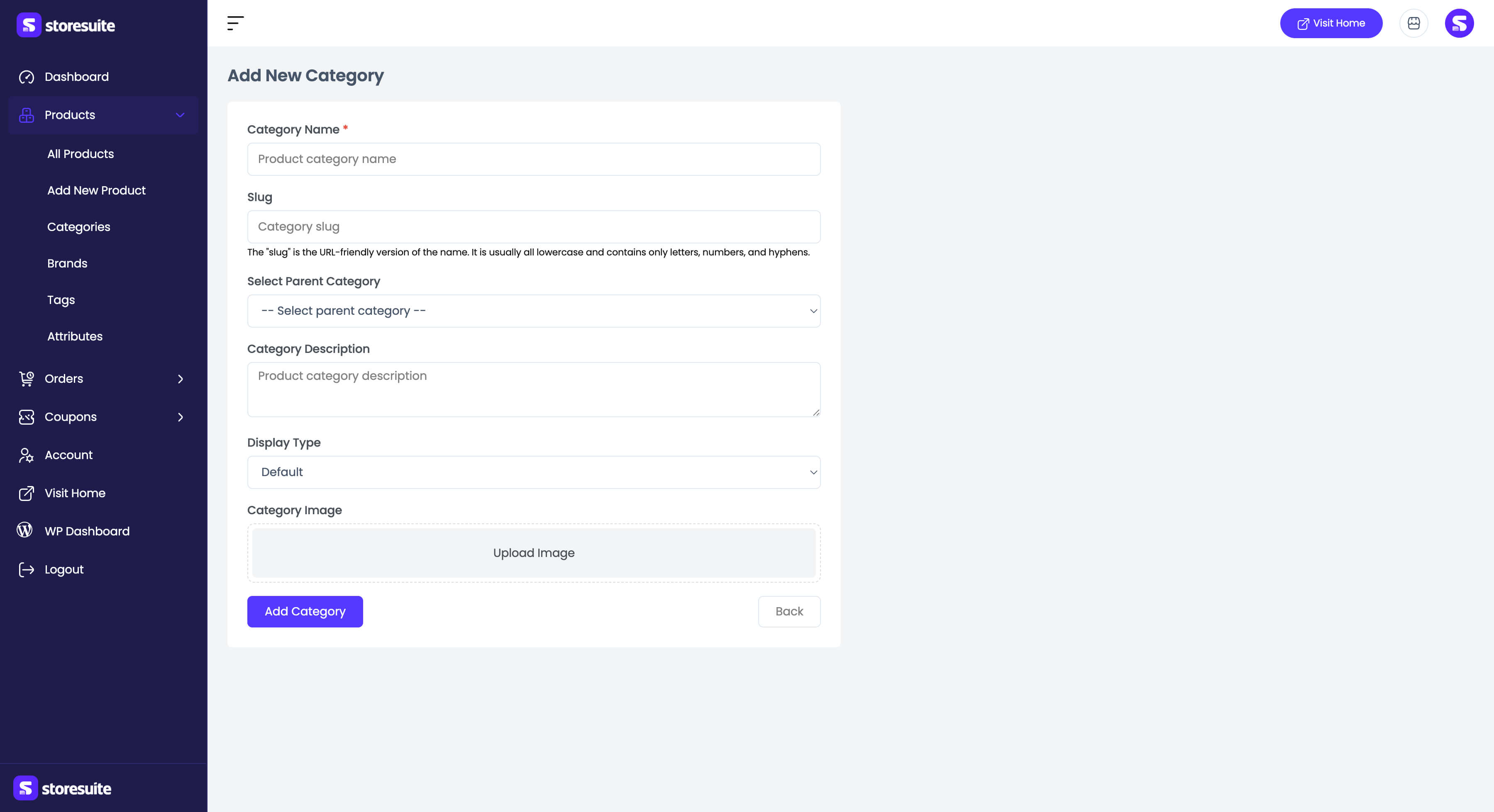 The category form